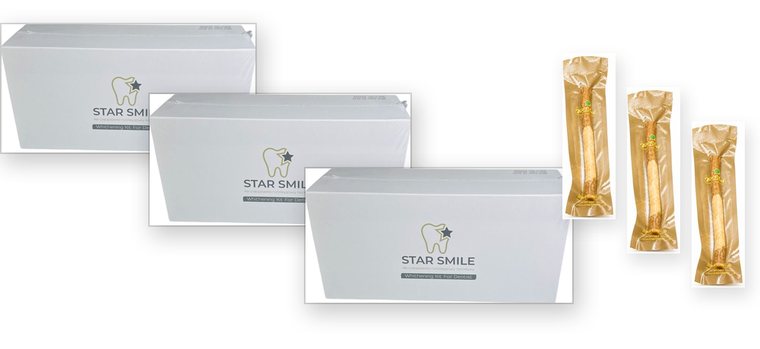 3 набори Star Smile + 3 щітки Miswak у подарунок